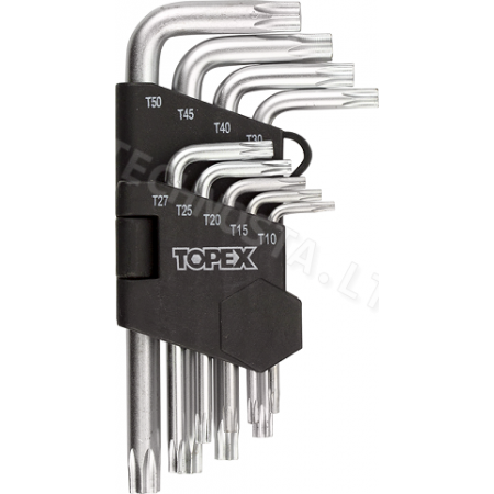 Torx raktai T9-T40, rinkinys 9 vnt 35D960 | Tvirtinimo detalės Torx raktai T9-T40, rinkinys 9 vnt 35D960 | Technosta - tvirtinimo detalės
